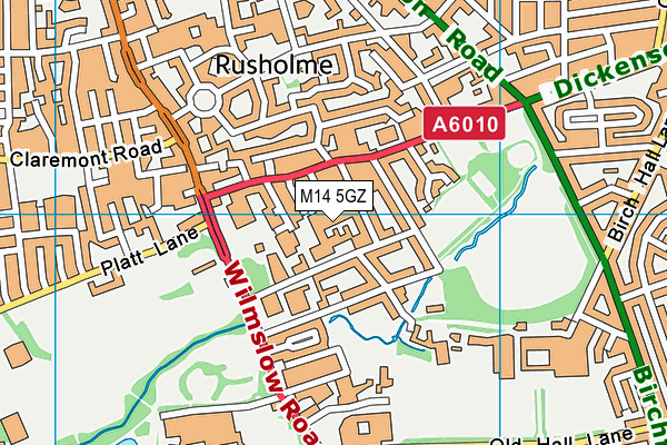 M14 5GZ map - OS VectorMap District (Ordnance Survey)