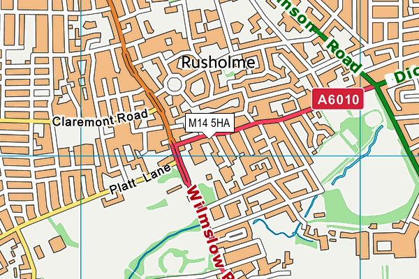 M14 5HA map - OS VectorMap District (Ordnance Survey)