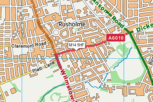 M14 5HF map - OS VectorMap District (Ordnance Survey)