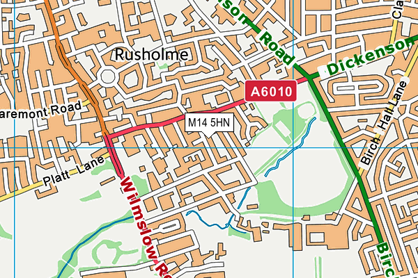 M14 5HN map - OS VectorMap District (Ordnance Survey)