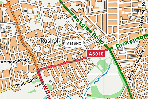 M14 5HQ map - OS VectorMap District (Ordnance Survey)