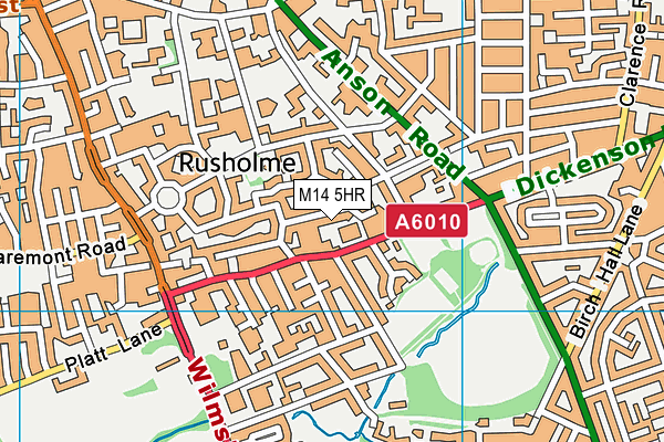 M14 5HR map - OS VectorMap District (Ordnance Survey)