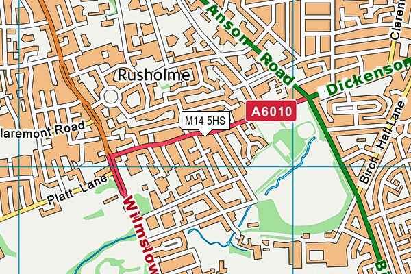 M14 5HS map - OS VectorMap District (Ordnance Survey)