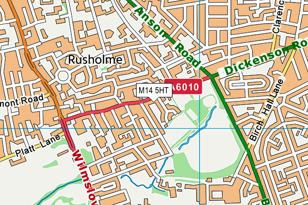 M14 5HT map - OS VectorMap District (Ordnance Survey)