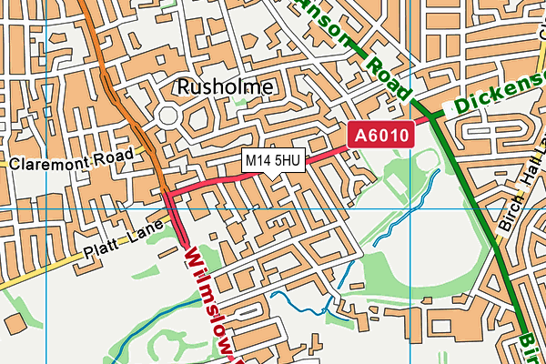 M14 5HU map - OS VectorMap District (Ordnance Survey)