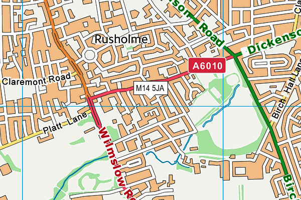 M14 5JA map - OS VectorMap District (Ordnance Survey)