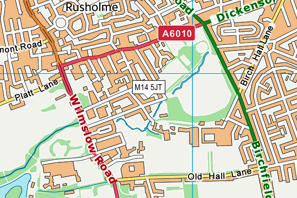 M14 5JT map - OS VectorMap District (Ordnance Survey)