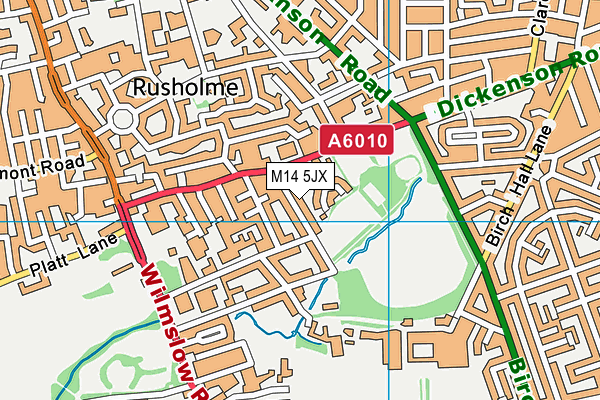 M14 5JX map - OS VectorMap District (Ordnance Survey)