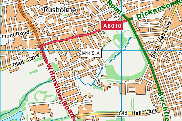 M14 5LA map - OS VectorMap District (Ordnance Survey)