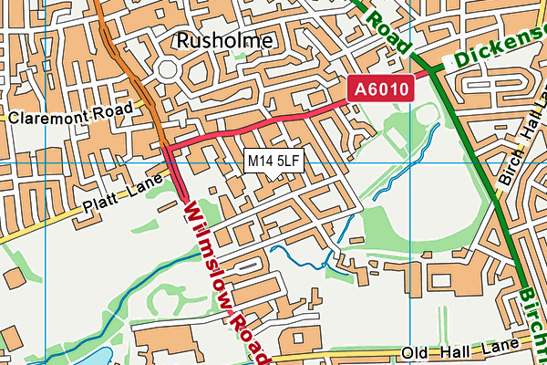 M14 5LF map - OS VectorMap District (Ordnance Survey)