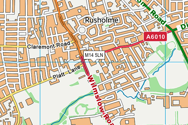 M14 5LN map - OS VectorMap District (Ordnance Survey)