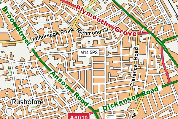 M14 5PS map - OS VectorMap District (Ordnance Survey)