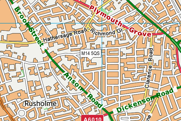 M14 5QS map - OS VectorMap District (Ordnance Survey)