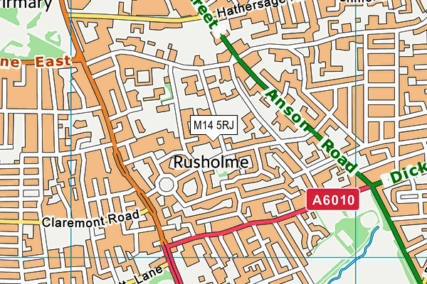 M14 5RJ map - OS VectorMap District (Ordnance Survey)