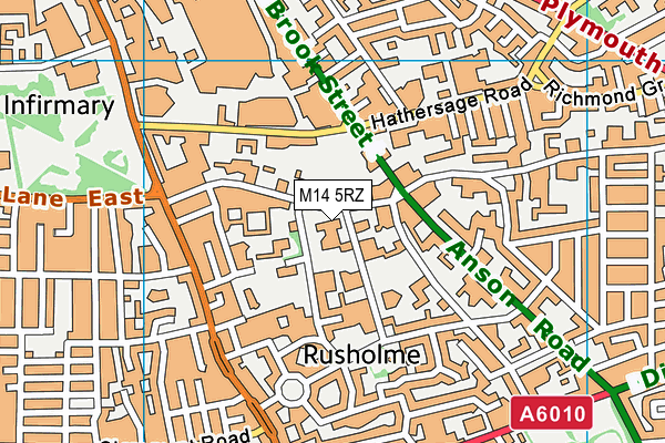 M14 5RZ map - OS VectorMap District (Ordnance Survey)