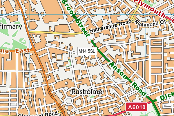 M14 5SL map - OS VectorMap District (Ordnance Survey)