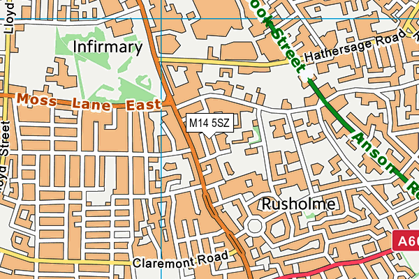 M14 5SZ map - OS VectorMap District (Ordnance Survey)