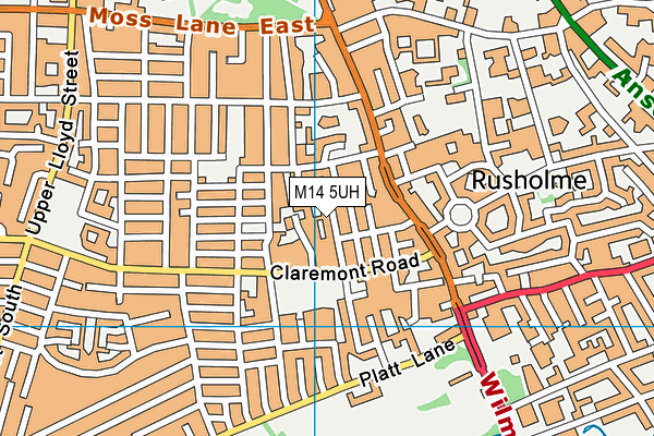 M14 5UH map - OS VectorMap District (Ordnance Survey)