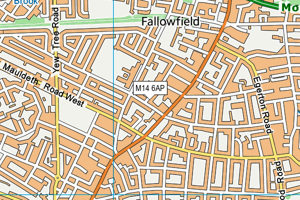 M14 6AP map - OS VectorMap District (Ordnance Survey)