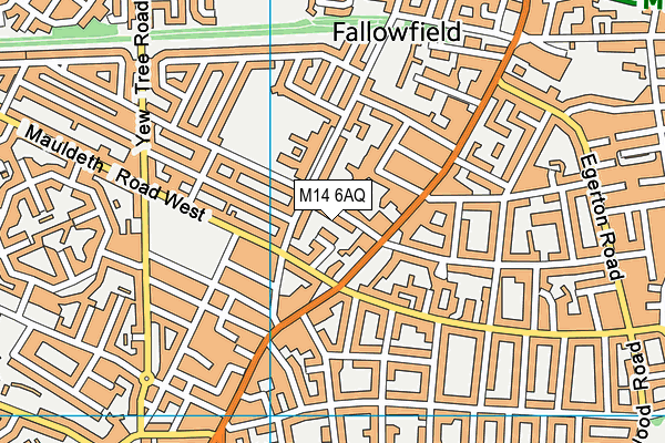 M14 6AQ map - OS VectorMap District (Ordnance Survey)