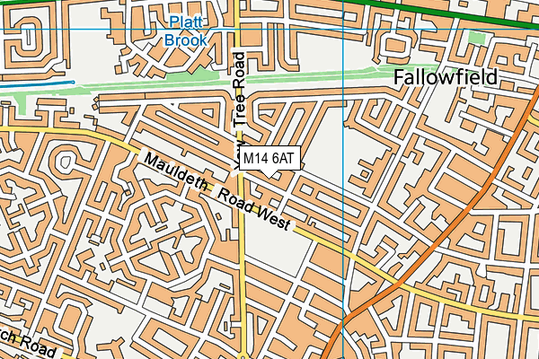 M14 6AT map - OS VectorMap District (Ordnance Survey)