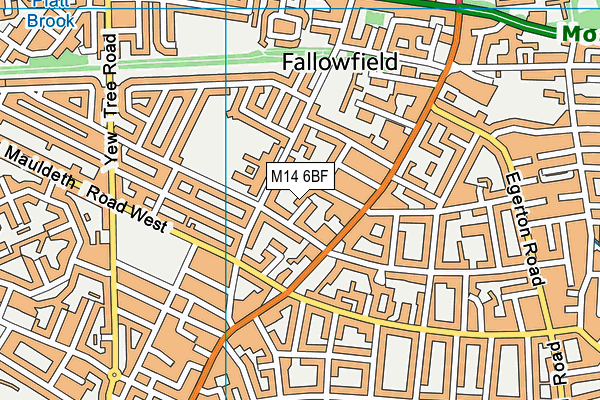 M14 6BF map - OS VectorMap District (Ordnance Survey)