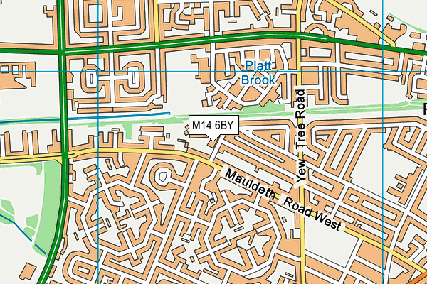 M14 6BY map - OS VectorMap District (Ordnance Survey)