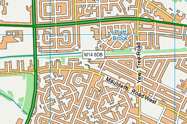 M14 6DB map - OS VectorMap District (Ordnance Survey)