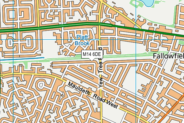 M14 6DE map - OS VectorMap District (Ordnance Survey)