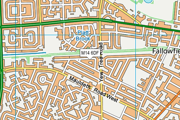 M14 6DF map - OS VectorMap District (Ordnance Survey)