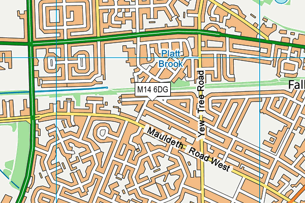 M14 6DG map - OS VectorMap District (Ordnance Survey)