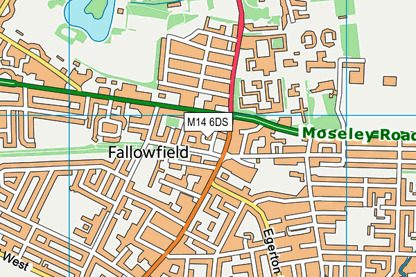 M14 6DS map - OS VectorMap District (Ordnance Survey)