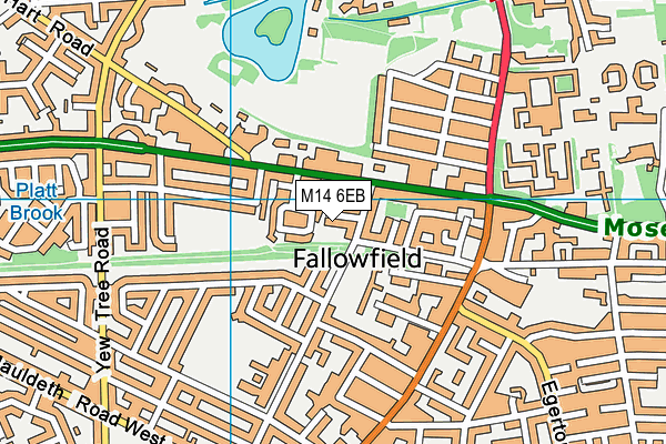 M14 6EB map - OS VectorMap District (Ordnance Survey)