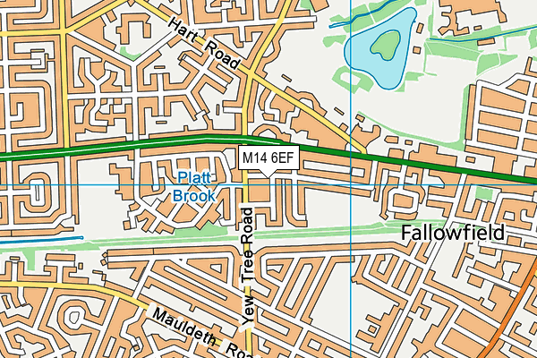 M14 6EF map - OS VectorMap District (Ordnance Survey)