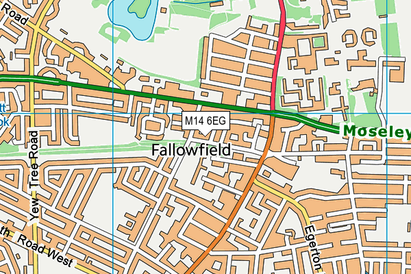 M14 6EG map - OS VectorMap District (Ordnance Survey)