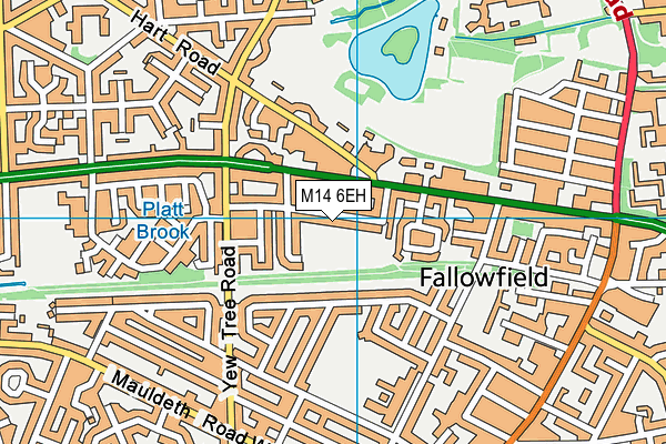 M14 6EH map - OS VectorMap District (Ordnance Survey)