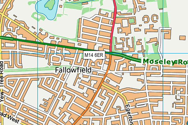 M14 6ER map - OS VectorMap District (Ordnance Survey)