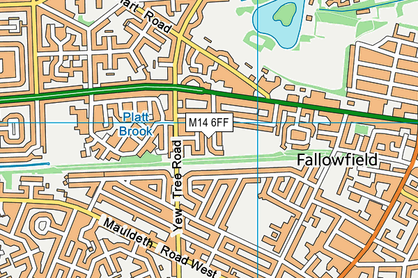 M14 6FF map - OS VectorMap District (Ordnance Survey)