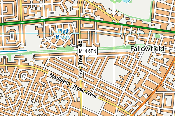 M14 6FN map - OS VectorMap District (Ordnance Survey)