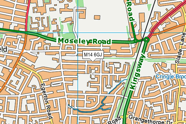 M14 6GJ map - OS VectorMap District (Ordnance Survey)