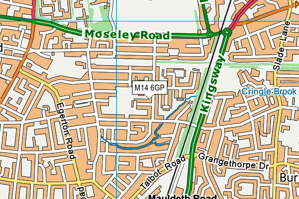 M14 6GP map - OS VectorMap District (Ordnance Survey)