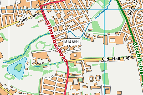 M14 6HH map - OS VectorMap District (Ordnance Survey)