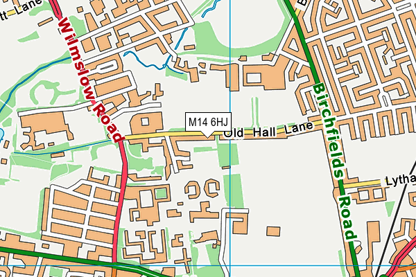 M14 6HJ map - OS VectorMap District (Ordnance Survey)