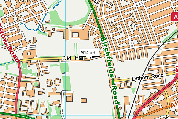 M14 6HL map - OS VectorMap District (Ordnance Survey)