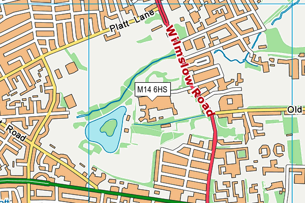 Manchester High School For Girls map (M14 6HS) - OS VectorMap District (Ordnance Survey)