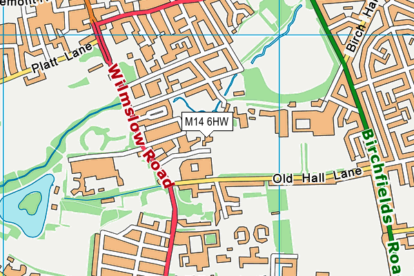 St James' CofE Primary School, Birch-in-Rusholme map (M14 6HW) - OS VectorMap District (Ordnance Survey)