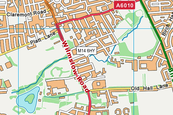 M14 6HY map - OS VectorMap District (Ordnance Survey)