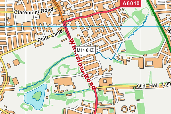 M14 6HZ map - OS VectorMap District (Ordnance Survey)