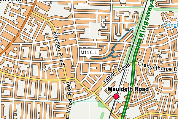 M14 6JL map - OS VectorMap District (Ordnance Survey)