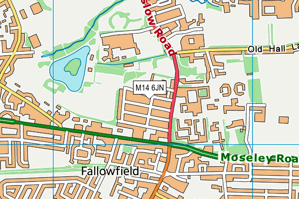 M14 6JN map - OS VectorMap District (Ordnance Survey)